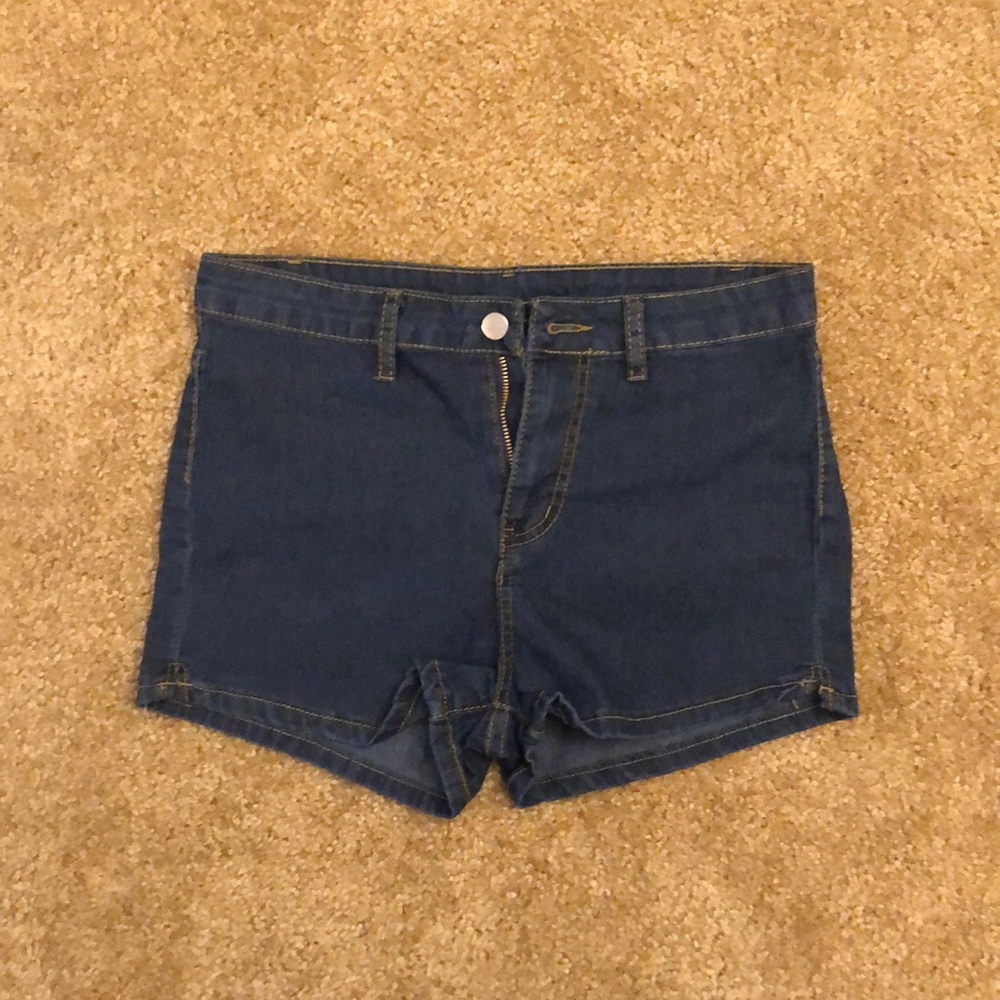 High waisted jean shorts